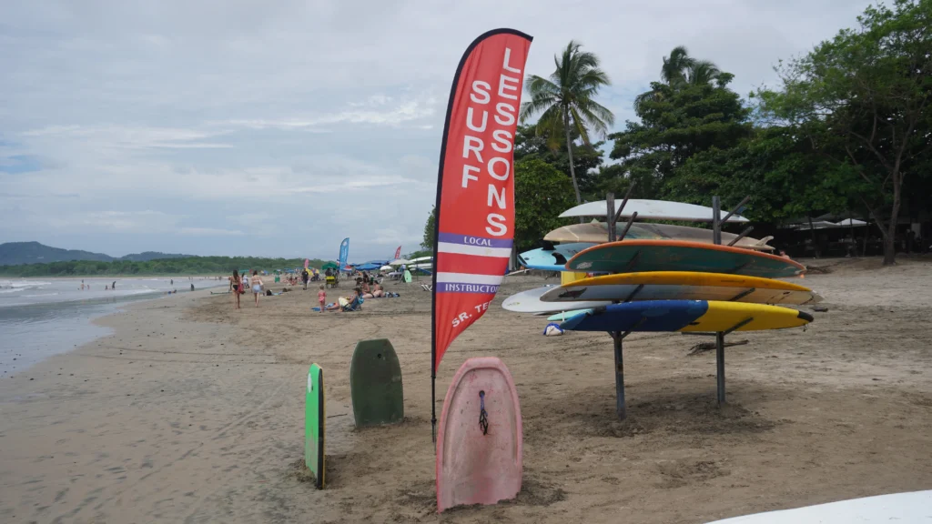 Surf lessons at Tamarindo Beach