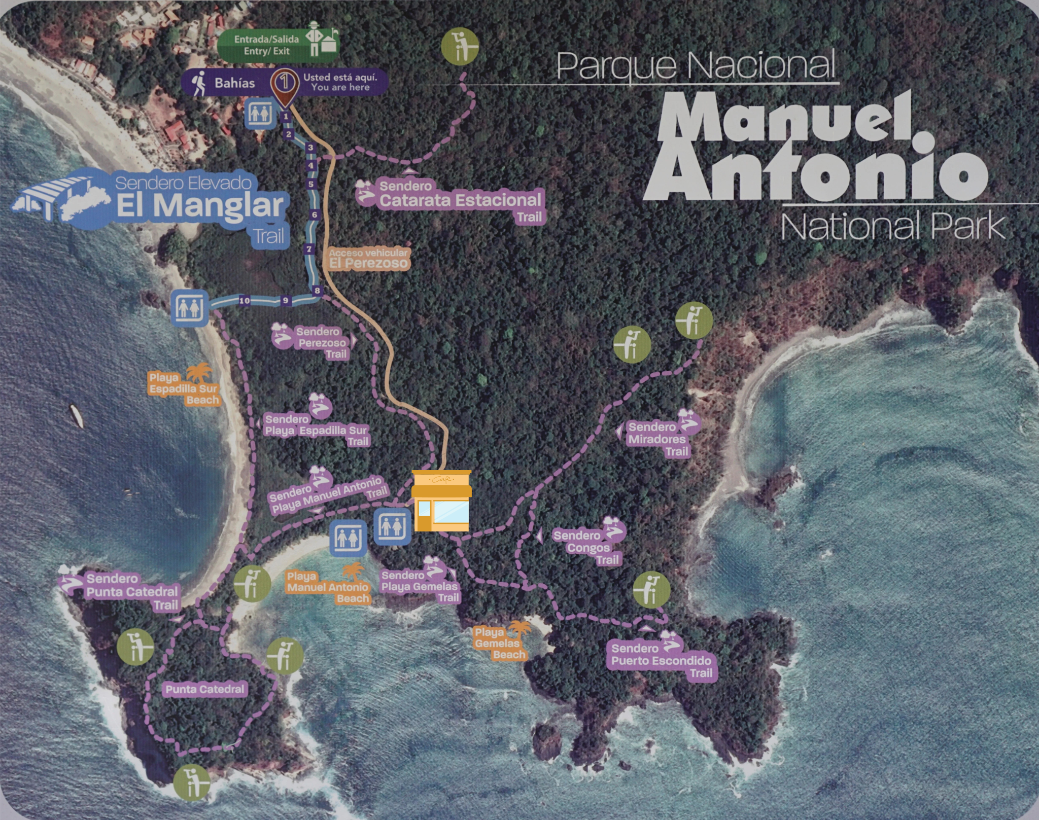 Manuel Antonio Trail Map (Photo courtesy of Wikimedia Commons)