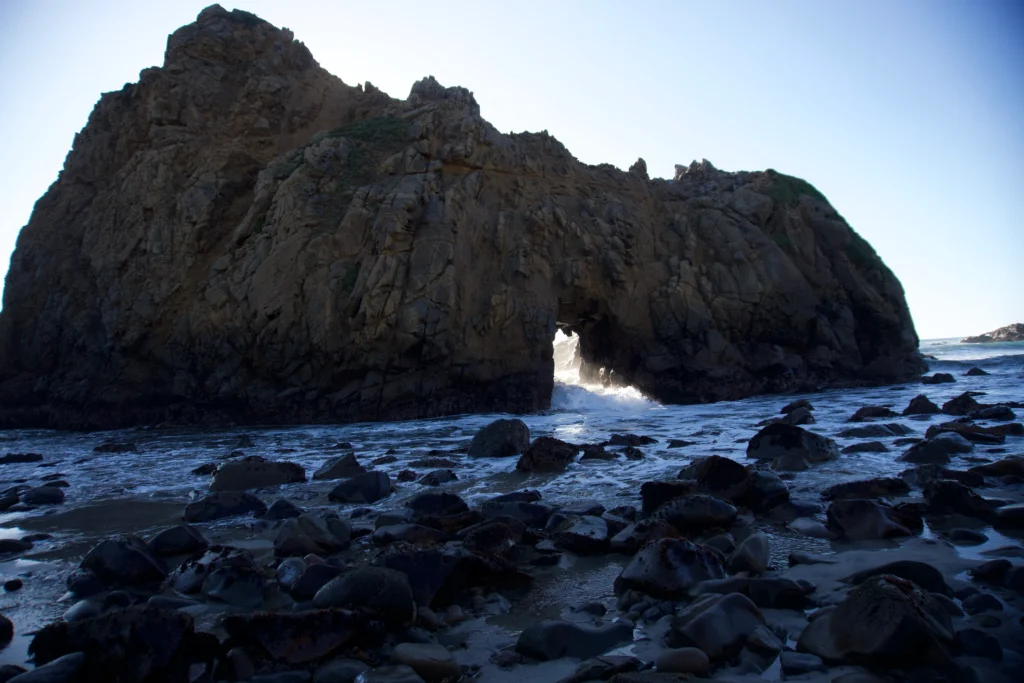 Keyhole sea arch at Pfeiffer Beach in Big Sur