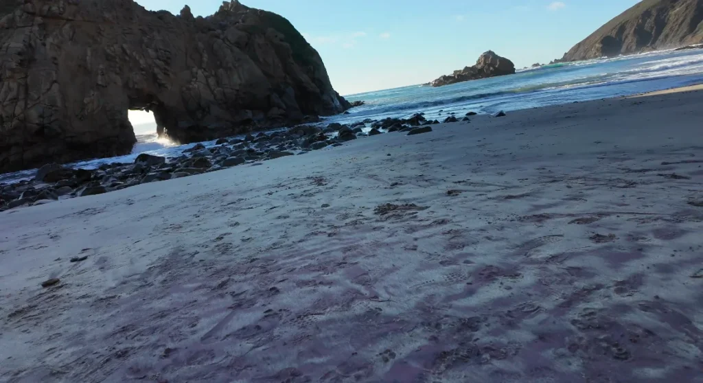 Purple sand at Pfeiffer Beach in Big Sur